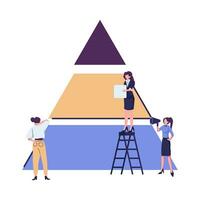 mensen Verbinden piramide onderdelen, symbool van teamwerk, medewerking, vennootschap vlak vector illustratie