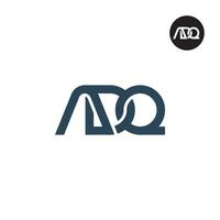 brief adq monogram logo ontwerp vector