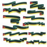 Mozambique vlag lint banier vector reeks