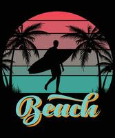 zomer t-shirt ontwerp met tropisch natuur palm bomen, typografie stijl afdrukken t-shirt, t, tee. Super goed voor strand vakantie dragen, surfen, kleding Sjablonen. vector illustratie. afdrukken Aan vraag naar ontwerp.