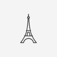 eiffel toren icoon vector. Parijs, Frankrijk symbool teken vector