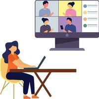 bedrijf video conferentie illustratie vector