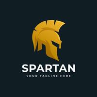 luxe elegant goud spartaans krijger logo vector
