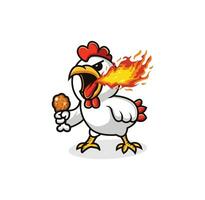 heet gebakken kip logo sjabloon vector illustratie