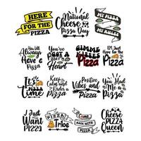 pizza citaat typografie ontwerp voor t-shirt, kaarten, kader kunstwerk, Tassen, mokken, stickers, tuimelaars, telefoon gevallen, afdrukken enz. vector
