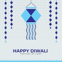 gelukkig diwali lamp en element ontwerp vector