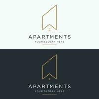 logo ontwerp voor een modern en luxueus appartement gebouw of gastgezin. logo voor bedrijf, echt landgoed, hotels en architectuur. vector