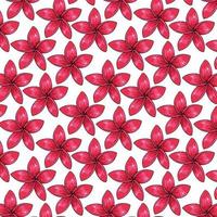 tropisch patroon met exotische bloemen in cartoon stijl vector