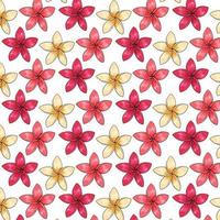 tropisch patroon met exotische bloemen in cartoon stijl vector