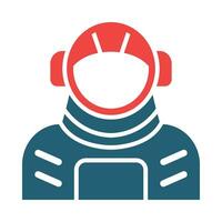 kosmonaut vector glyph twee kleur icoon voor persoonlijk en reclame gebruiken.