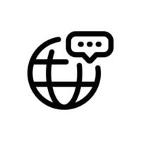 globaal babbelen icoon in modieus schets stijl geïsoleerd Aan wit achtergrond. globaal babbelen silhouet symbool voor uw website ontwerp, logo, app, ui. vector illustratie, eps10.
