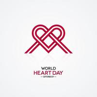 wereld hart dag ontwerp met lint vector