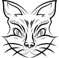 kat gezicht tatoeëren vector