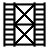 stellingen geprefabriceerd bouw kader vloeren twee 2 icoon zwart kleur vector illustratie beeld vlak stijl
