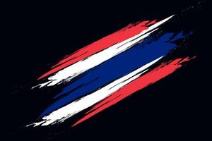 Thailand vlag penseelstreek concept Aan zwart achtergrond. Thailand symbool, sjabloon voor banier, Promotie, ontwerp en poster, bedrijf, vector illustratie