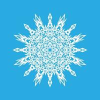 vector illustratie. wit sneeuwvlok icoon Aan een blauw achtergrond. winter.