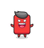 illustratie van boosaardige rode kaart mascotte karakter vector