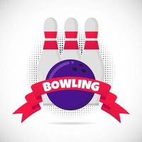 bowling game vlakke stijl ontwerp apparatuur poster vectorillustratie vector