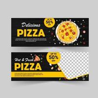 promotionele bannersjabloon voor pizza-advertentie. vector