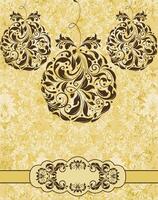 wijnoogst Kerstmis kaart met overladen elegant retro abstract bloemen ontwerp vector