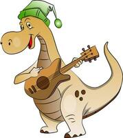 vector van dinosaurus spelen gitaar.