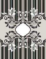 wijnoogst uitnodiging kaart met overladen elegant abstract bloemen ontwerp vector