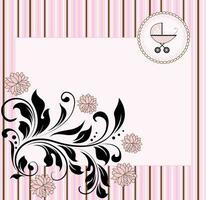 wijnoogst baby douche uitnodiging kaart met overladen elegant abstract bloemen ontwerp vector