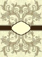 wijnoogst uitnodiging kaart met overladen elegant abstract bloemen ontwerp vector