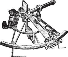 sextant, wijnoogst gravure. vector