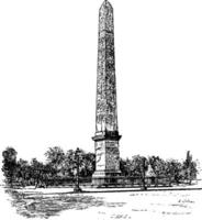 obelisk van luxe, wijnoogst gravure. vector