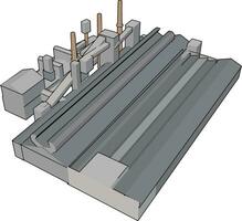 groot fabriek, illustratie, vector Aan wit achtergrond.