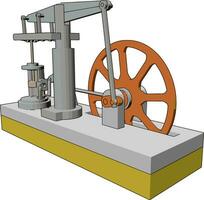 klein machine, illustratie, vector Aan wit achtergrond.