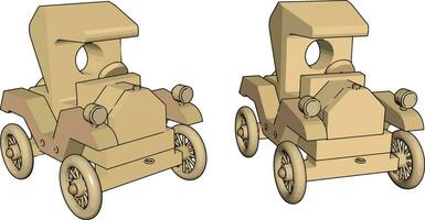 oud retro kar, illustratie, vector Aan wit achtergrond.