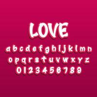liefde lettertype alfabet vector