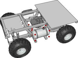 gemakkelijk grijs bouw vervoer voertuig met platform vector illustratie Aan wit achtergrond