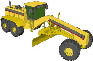 geel industrieel grader vector illustratie Aan wit achtergrond