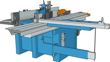 3d vector illustratie van een industrieel macht druk op machine wit achtergrond