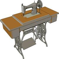 wijnoogst handleiding naaien machine vector illustratie Aan wit achtergrond