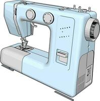 gemakkelijk vector illustratie van een licht blauw naaien machine wit achtergrond
