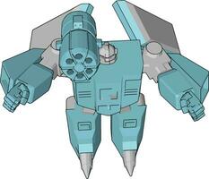 grijs en blauw robot vector illustratie wit achtergrond