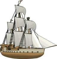 gemakkelijk vector illustratie van een oud het zeilen schip wit backgorund