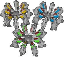 robot spinnen, illustratie, vector Aan wit achtergrond.
