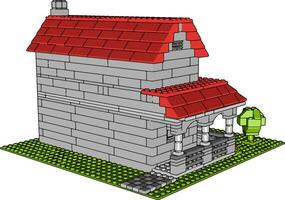 huis van bakstenen, illustratie, vector Aan wit achtergrond.