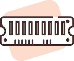 elektronica computer een deel, icoon, vector Aan wit achtergrond.