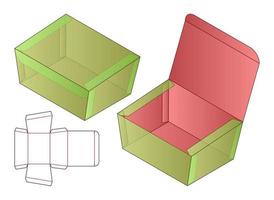 doos verpakking gestanst sjabloonontwerp. 3D-model vector