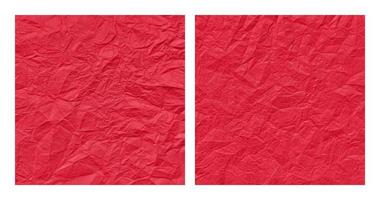 realistische verfrommeld rood papier textuur achtergrond set vector