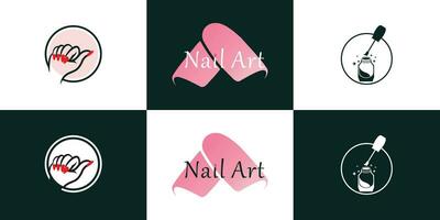 vector schoonheid nagel logo ontwerp vector met uniek concept