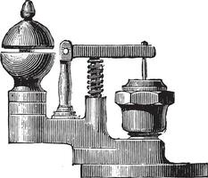 gewoon fluiten gemonteerd Aan de baseren van de ventiel, wijnoogst gravure. vector