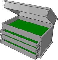 groot gereedschap doos, illustratie, vector Aan wit achtergrond.