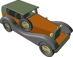 oud retro auto speelgoed, illustratie, vector Aan wit achtergrond.